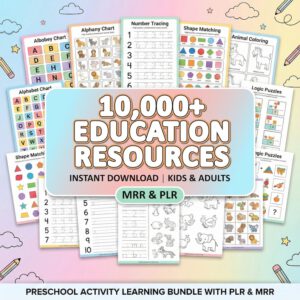 Kids Learning Activities Bundle. (PLR, MRR).