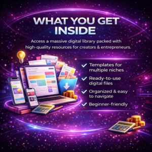 Mega Bundle Digitales Produkt: Vorlagen, KI-Prompts, (PLR_MRR).