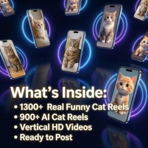 2200+ Funny AI & VideosViral Cat Reels Bundle.(PLR MRR Digital Download).
