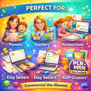 21000+ Kids Worksheets Bundle Homeschool Classroom Printables Mega Library PLR MRR.