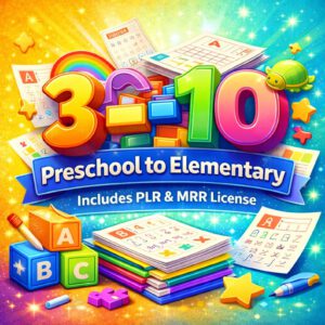 21000+ Kids Worksheets Bundle Homeschool Classroom Printables Mega Library PLR MRR.