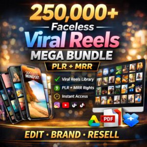 250,000+ Viral Reels Mega Bundle (PLR/MRR) | Faceless Reels Content.