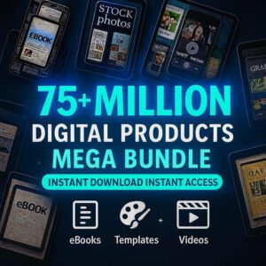 75M+ Digital Products Mega Bundle: PLR MRR, Ebooks, Templates (Instant Download).
