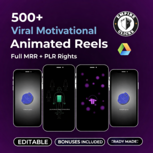 500+ Viral Animated Motivational Reels | MRR + PLR License .