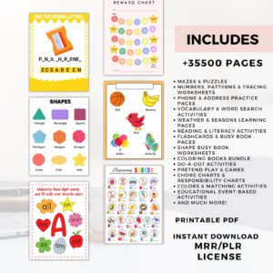 35500 Educational Kids Resources Bundle PLR MRR resell right.